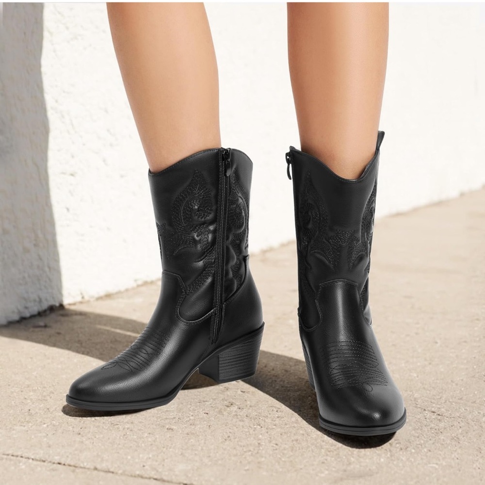 Black Ankle Cowboy Boots